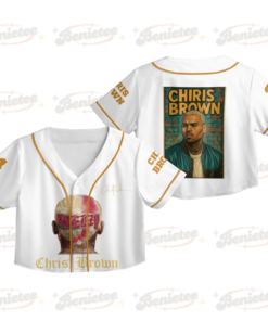 Custom Chris Brown Croptop Baseball Jersey,  Chris Brown Tour 2025 Croptop Baseball Jersey