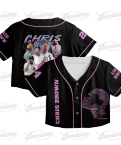 Custom Chris Brown Croptop Baseball Jersey,  Chris Brown Tour 2025 Croptop Baseball Jersey