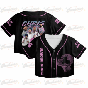 Custom Chris Brown Croptop Baseball Jersey, Chris Brown Tour 2025 Croptop Baseball Jersey