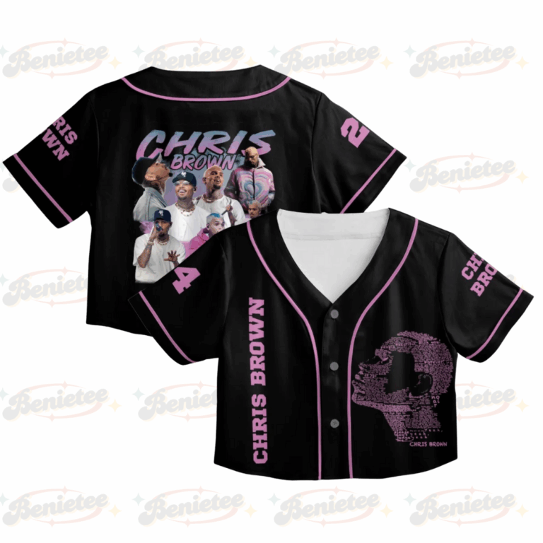 Custom Chris Brown Croptop Baseball Jersey,  Chris Brown Tour 2025 Croptop Baseball Jersey