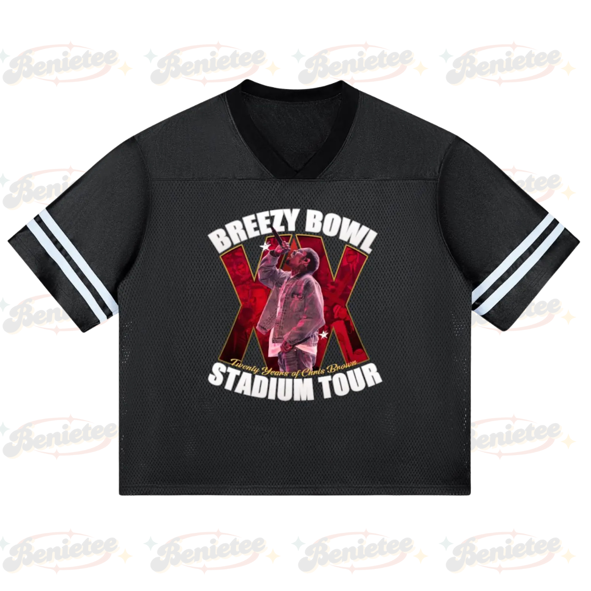 Chris Brown Croptop Mesh Football, Breezy Bowl Tour 2025 Croptop Mesh Football - Image 2