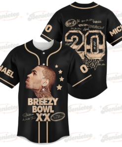 Custom Chris Brown Tour Baseball Jersey, Breezy Bowl XX Concert 2025 Baseball Jersey