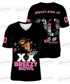 Custom Chris Brown Breezy Bowl Football Jersey, Breezy Bowl XX Tour 2025 Football Jersey
