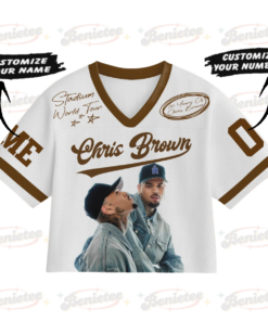 Alternative view of Personalized Chris Brown Tour Croptop Mesh Football, Concert 2025 Breezy Bowl XX Croptop Mesh Football
