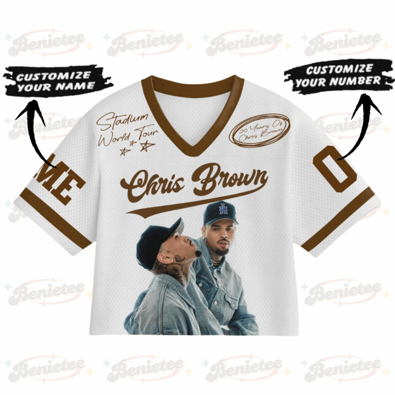 Alternative view of Personalized Chris Brown Tour Croptop Mesh Football, Concert 2025 Breezy Bowl XX Croptop Mesh Football