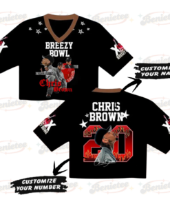 Alternative view of Chris Brown Croptop Mesh Football, Breezy Bowl Stadium World Tour 2025 Croptop Mesh Football