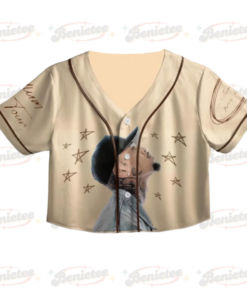 Alternative view of Personalized Chris Brown Croptop Baseball Jersey,  Chris Brown Tour 2025 Croptop Baseball Jersey