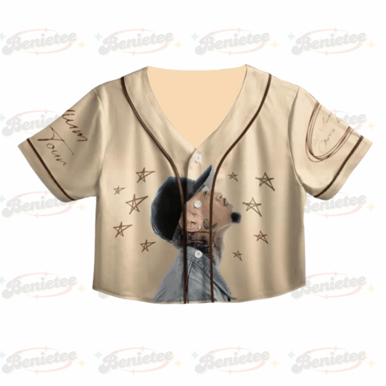 Alternative view of Personalized Chris Brown Croptop Baseball Jersey,  Chris Brown Tour 2025 Croptop Baseball Jersey