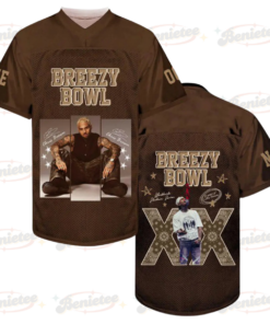 Custom Chris Brown Tour Football Jersey, Breezy Bowl XX 2025 Football Jersey
