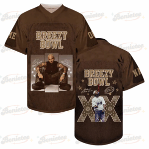 Custom Chris Brown Tour Football Jersey, Breezy Bowl XX 2025 Football Jersey