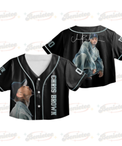 Custom Chris Brown Breezy Bowl XX CropTop Baseball Jersey, Breezy Bowl Tour 2025 CropTop Baseball Jersey
