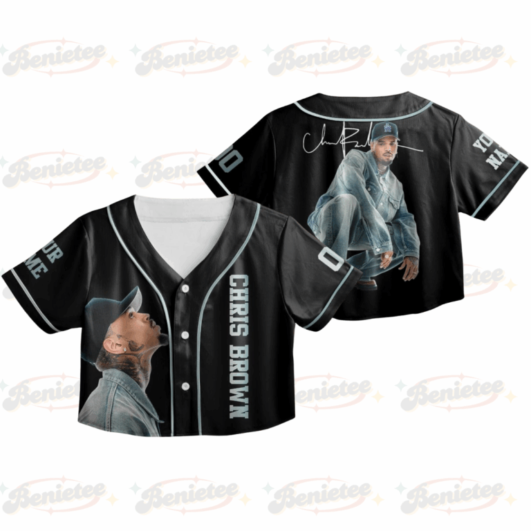 Custom Chris Brown Breezy Bowl XX CropTop Baseball Jersey, Breezy Bowl Tour 2025 CropTop Baseball Jersey