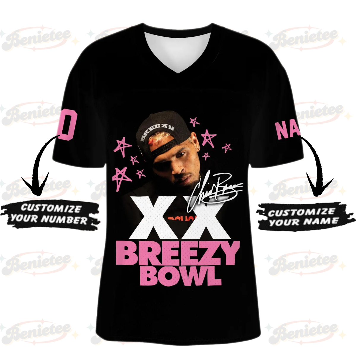 Custom Chris Brown Breezy Bowl Football Jersey, Breezy Bowl XX Tour 2025 Football Jersey - Image 2
