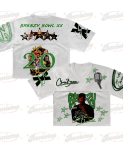 Custom Number Chris Brown World Tour Croptop Mesh Football, Concert 2025 Breezy Bowl XX Croptop Mesh Football