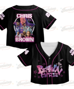 Personalized Chris Brown CropTop Baseball Jersey, Breezy Bowl XX Music Tour 2025 CropTop Baseball Jersey