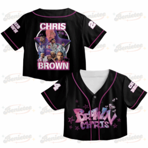 Personalized Chris Brown CropTop Baseball Jersey, Breezy Bowl XX Music Tour 2025 CropTop Baseball Jersey