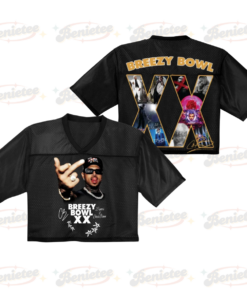Chris Brown 2025 Croptop Mesh Football, Breezy Bowl XX Concert 2025 Croptop Mesh Football