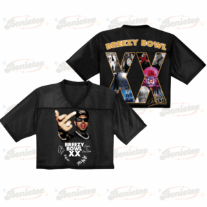 Chris Brown 2025 Croptop Mesh Football, Breezy Bowl XX Concert 2025 Croptop Mesh Football