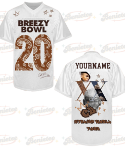 Custom Chris Brown Tour Football Jersey, Breezy Bowl XX 2025 Football Jersey