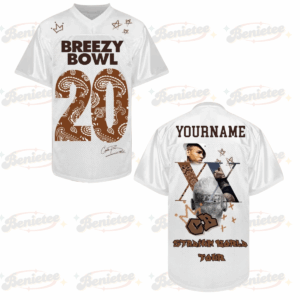 Custom Chris Brown Tour Football Jersey, Breezy Bowl XX 2025 Football Jersey