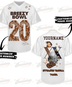 Alternative view of Custom Chris Brown Tour Football Jersey, Breezy Bowl XX 2025 Football Jersey