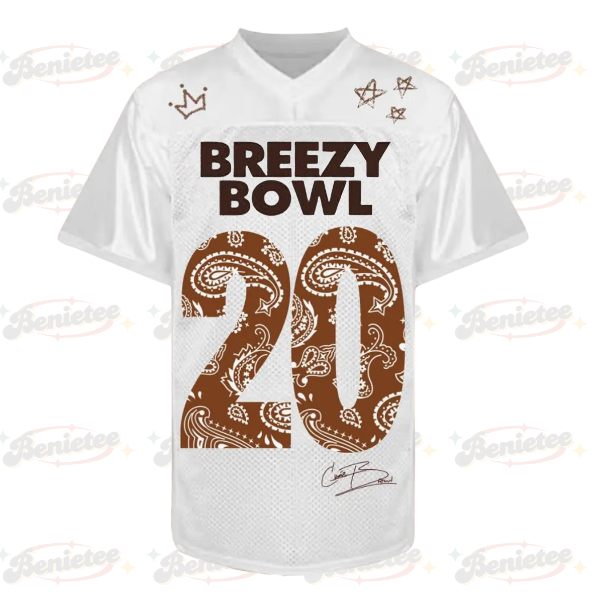 Custom Chris Brown Tour Football Jersey, Breezy Bowl XX 2025 Football Jersey - Image 3