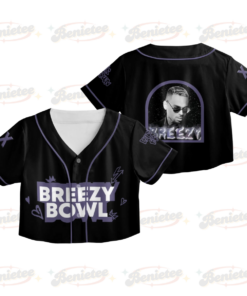 Personalized Chris Brown Breezy Bowl XX Croptop Baseball Jersey, Chris Brown 2025 Tour Croptop Baseball Jersey