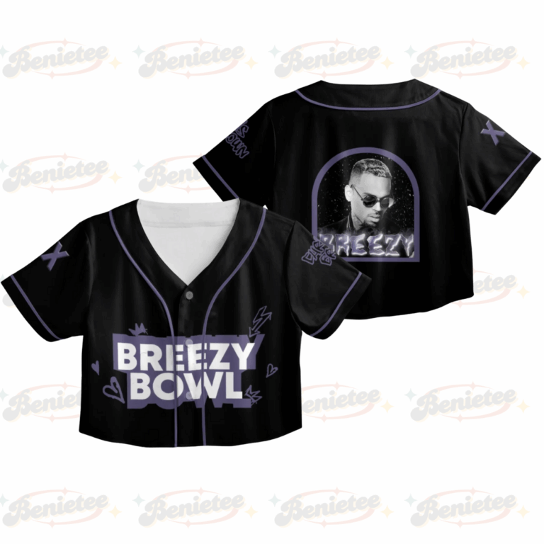 Personalized Chris Brown Breezy Bowl XX Croptop Baseball Jersey, Chris Brown 2025 Tour Croptop Baseball Jersey