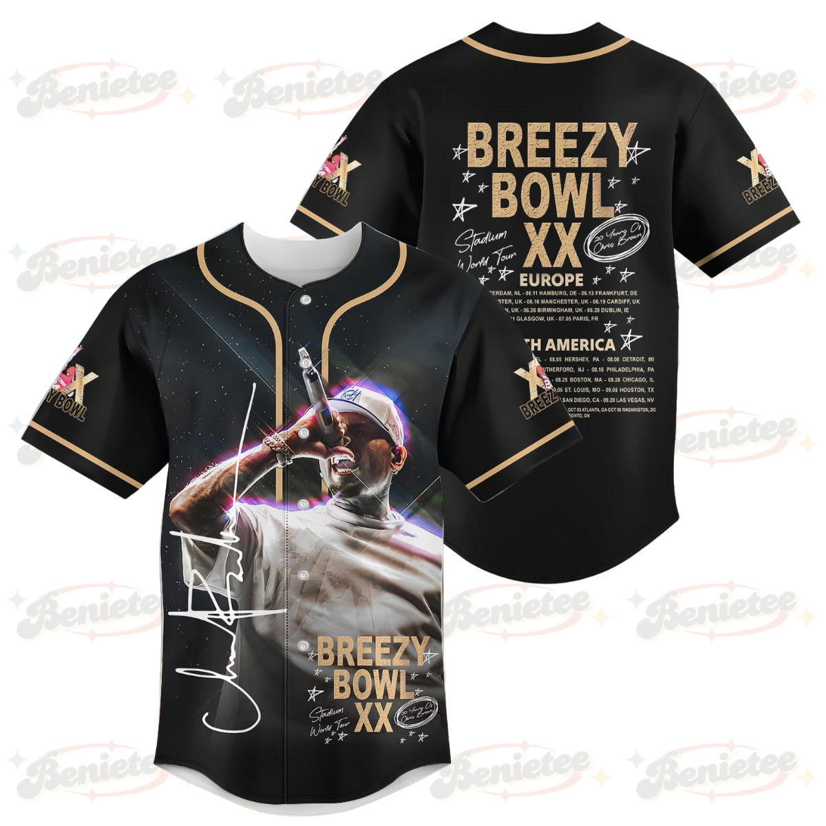 Chris Brown Tour 2025 Baseball Jersey, Chris Brown Breezy Bowl Baseball Jersey, Concert Tour Shirt