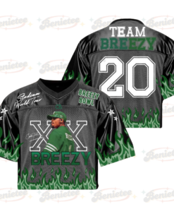 Custom Name Chris Brown Croptop Mesh Football, Breezy Bowl Tour 2025 Croptop Mesh Football
