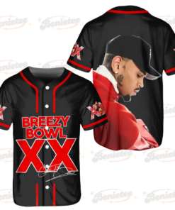 Chris Brown Tour Baseball Jersey, Breezy Bowl XX Music Tour 2025 Baseball Jersey