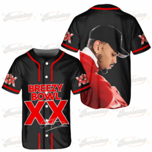 Chris Brown Tour Baseball Jersey, Breezy Bowl XX Music Tour 2025 Baseball Jersey