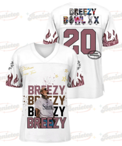 Custom Chris Brown Football Jersey, Breezy Bowl Tour 2025 Football Jersey