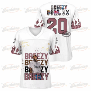 Custom Chris Brown Football Jersey, Breezy Bowl Tour 2025 Football Jersey