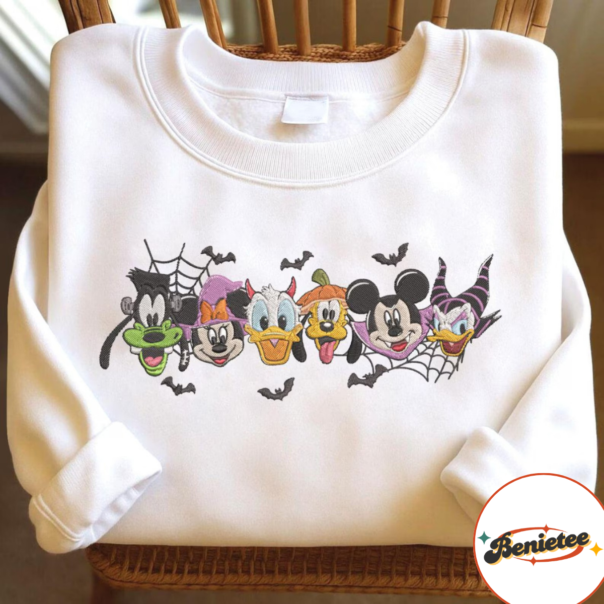 Embroidered Mickey & Friends Halloween Sweatshirt, Disneyland Disneyworld Halloween Embroidery Shirt - Image 5
