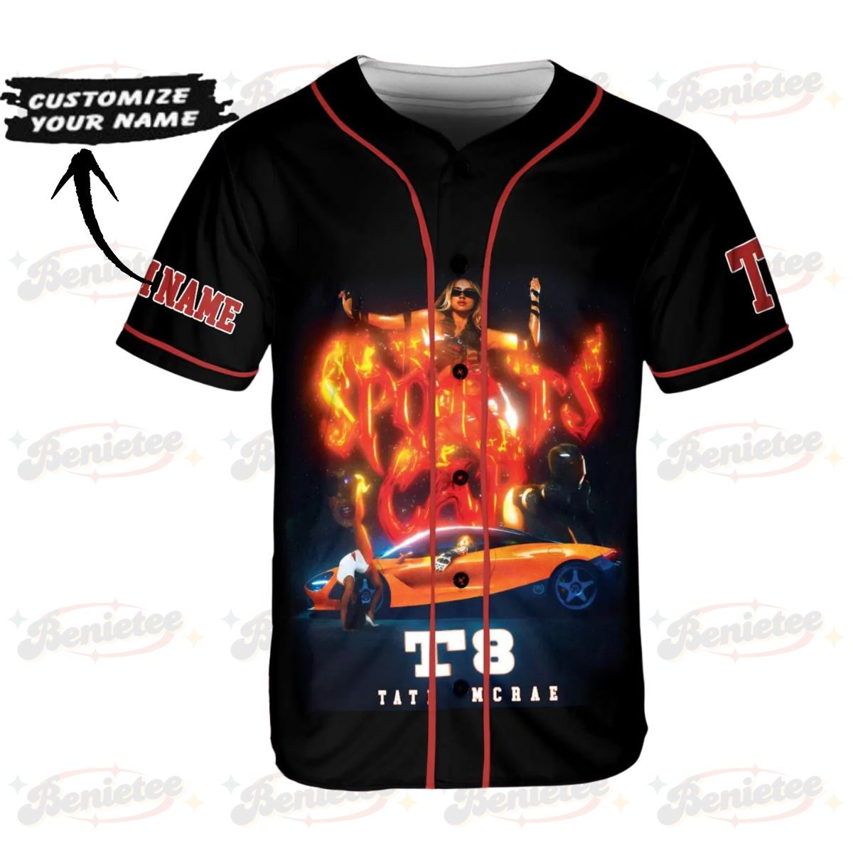 Personalized Miss Possessive Tour Baseball Jersey, Tate Mcrae T8 Concert Baseball Jersey - Image 2