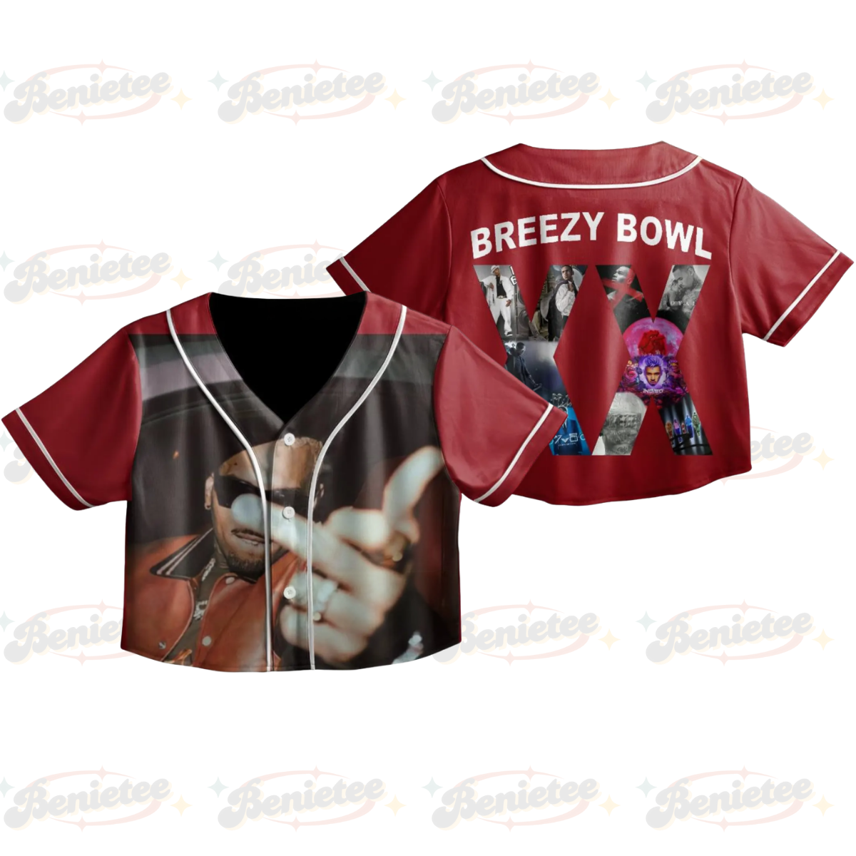 Chris Brown CropTop Baseball Jersey, Breezy Bowl XX 2025 CropTop Baseball Jersey
