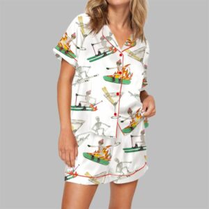 Skiing Skeleton Pajama Set For Women