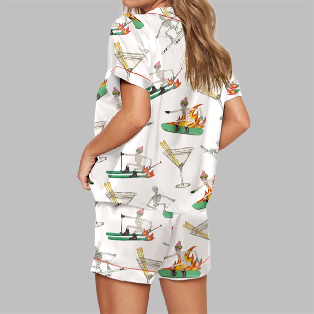 Skiing Skeleton Pajama Set For Women - Image 3