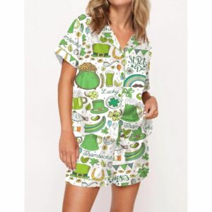 Slainte Irish Cheer St Patricks Day Pajama Set For Women