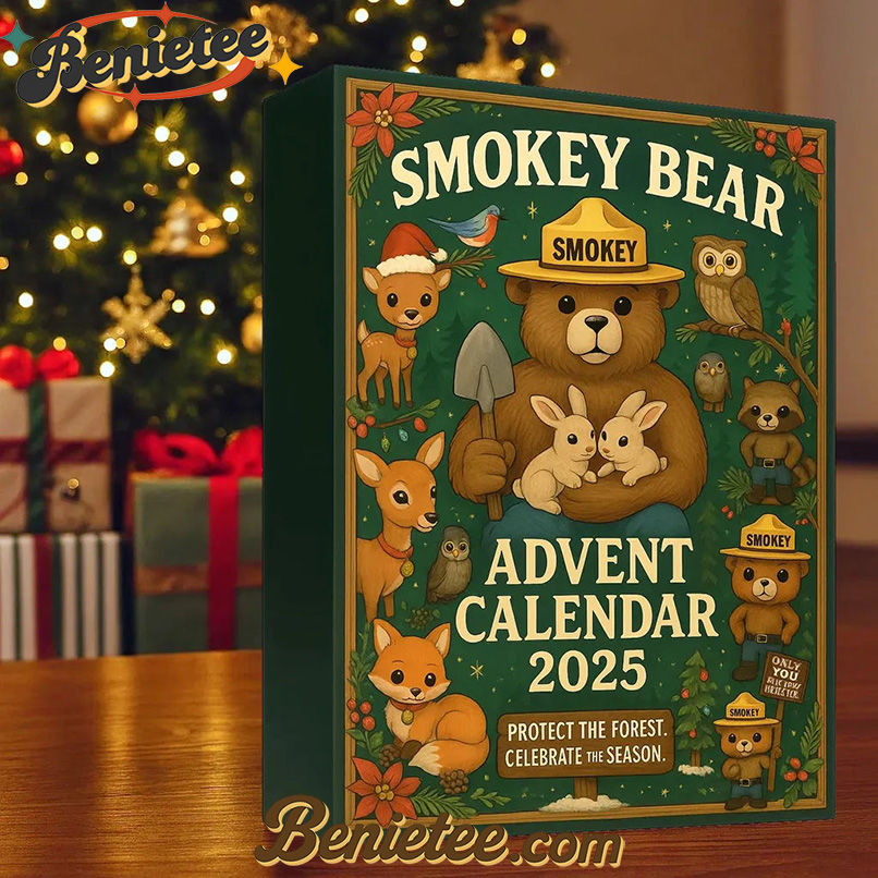Smokey Bear Advent Calendar 2025, Christmas Countdown Advent Calendar Gift Box with 24 Acrylic Ornaments - Image 4
