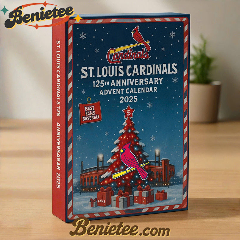 St Louis Cardinals Advent Calendar, Christmas Countdown Advent Calendar Gift Box with 24 Acrylic Ornaments