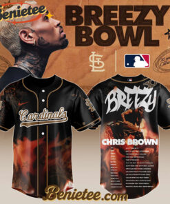 St. Louis Cardinals x Chris Brown 'Breezy Bowl XX Stadium World Tour' 2025 Baseball Jersey Editions Limited Selling Out Fast, Custon Chris Brown For Fans, Breezy Bowl Gift For Fan