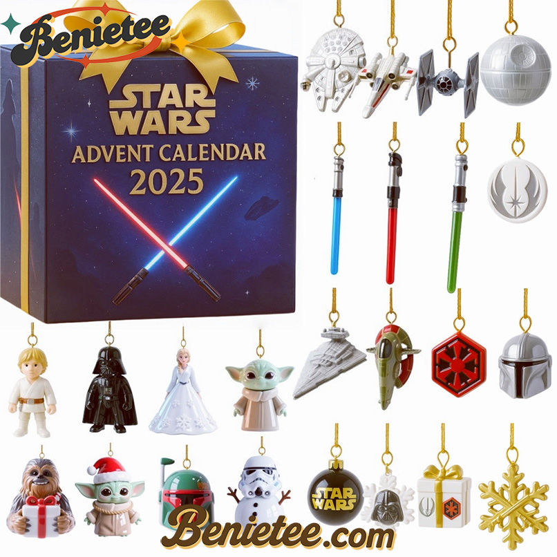 Star Wars Advent Calendar 2025, Christmas Countdown Advent Calendar Gift Box with 24 Acrylic Ornaments