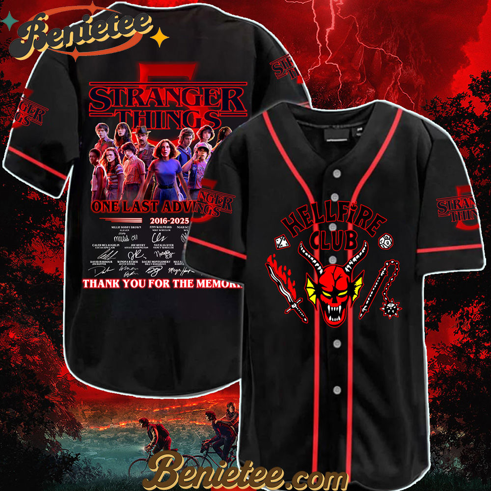 Stranger Things Hellfire Club Baseball Jersey-3D Baseball Jersey Limited