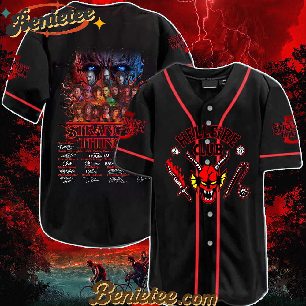 Stranger Things Hellfire Club Baseball Jersey-3D Baseball Jersey