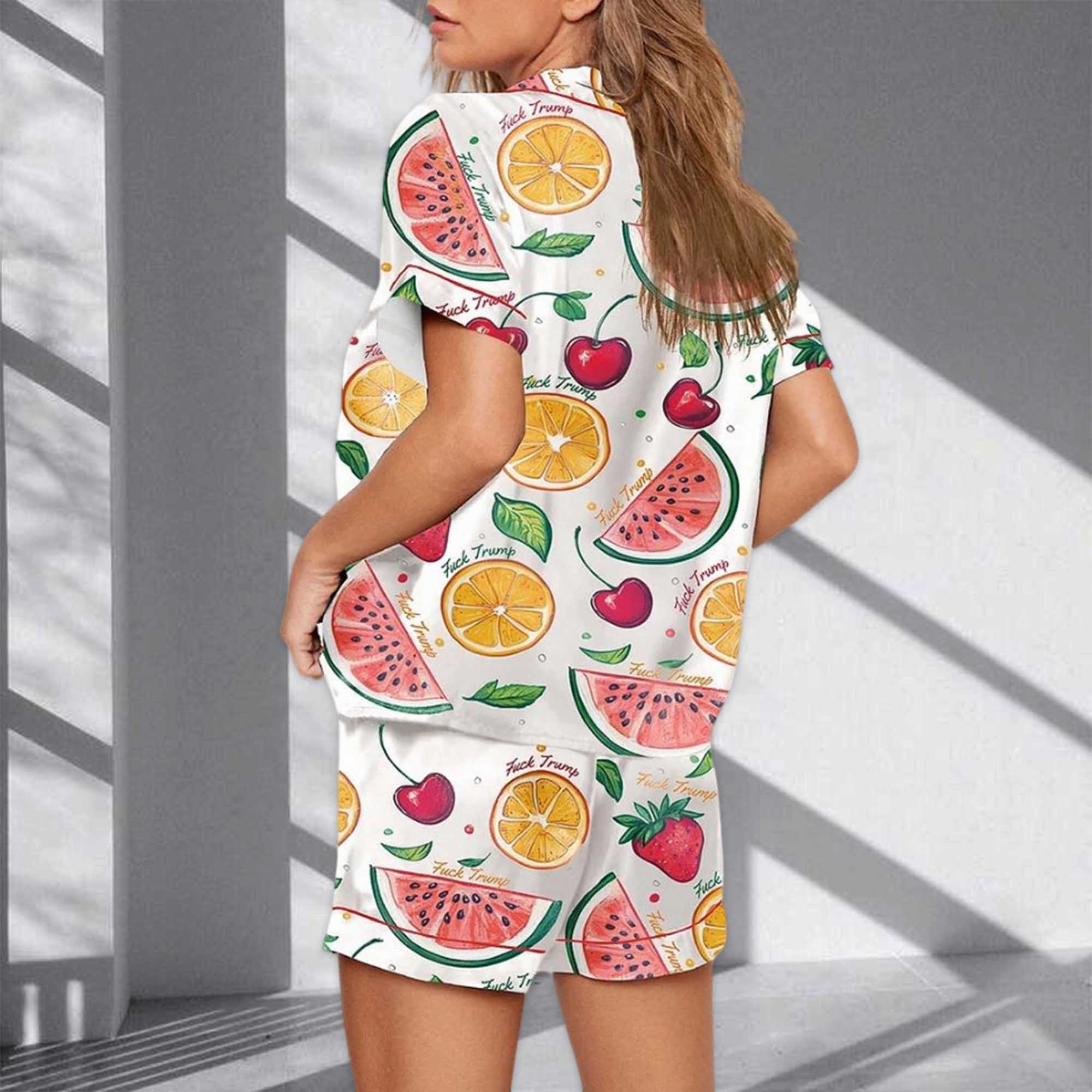 Summer Fruit FDT Print Pajama Set For Women - Image 3