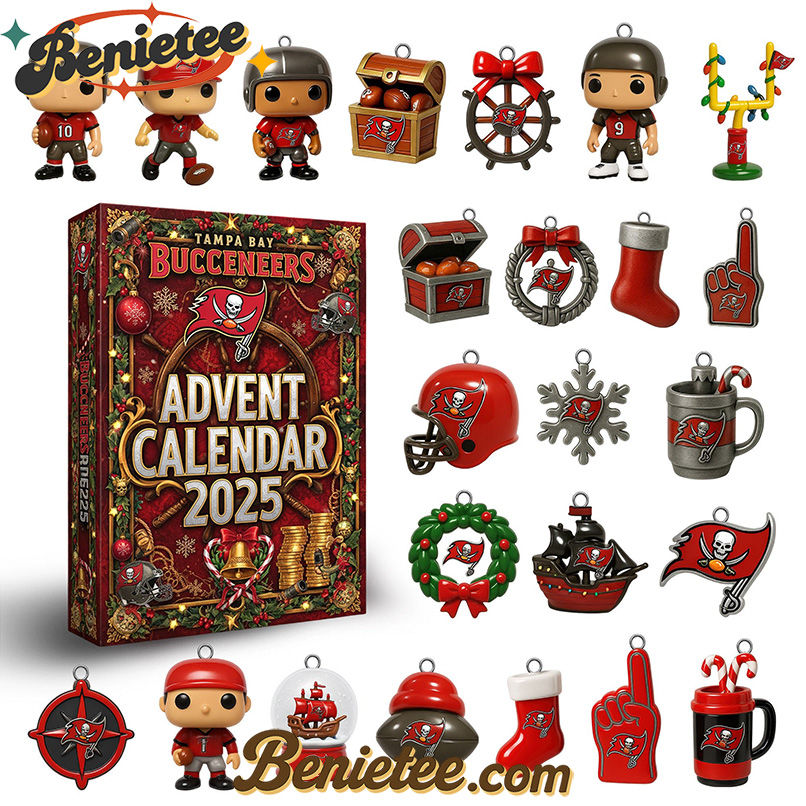Tampa Bay Buccaneers Premium Advent Calendar 2025 CHRISTMAS GIFT, CHRISTMAS IDEA, Christmas Countdown Advent Calendar Gift Box with 24 Acrylic Ornaments - Image 2