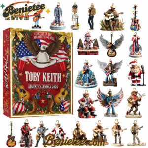 Toby Keith Premium Advent Calendar 2025 CHRISTMAS GIFT, CHRISTMAS IDEA, Christmas Countdown Advent Calendar Gift Box with 24 Acrylic Ornaments
