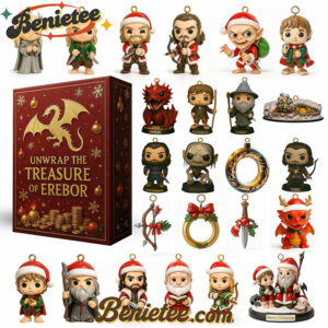 Unwrap the Treasure Of Erebor Premium Advent Calendar 2025 CHRISTMAS GIFT, CHRISTMAS IDEA, Christmas Countdown Advent Calendar Gift Box with 24 Acrylic Ornaments